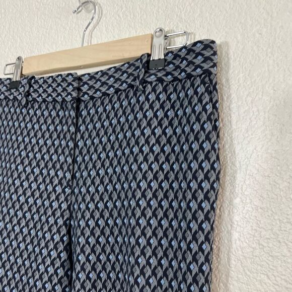 Theory Treeca 2 Dimensional Jacquard Slim Fit Cropped Trouser Pants Size 10 - Picture 7 of 15